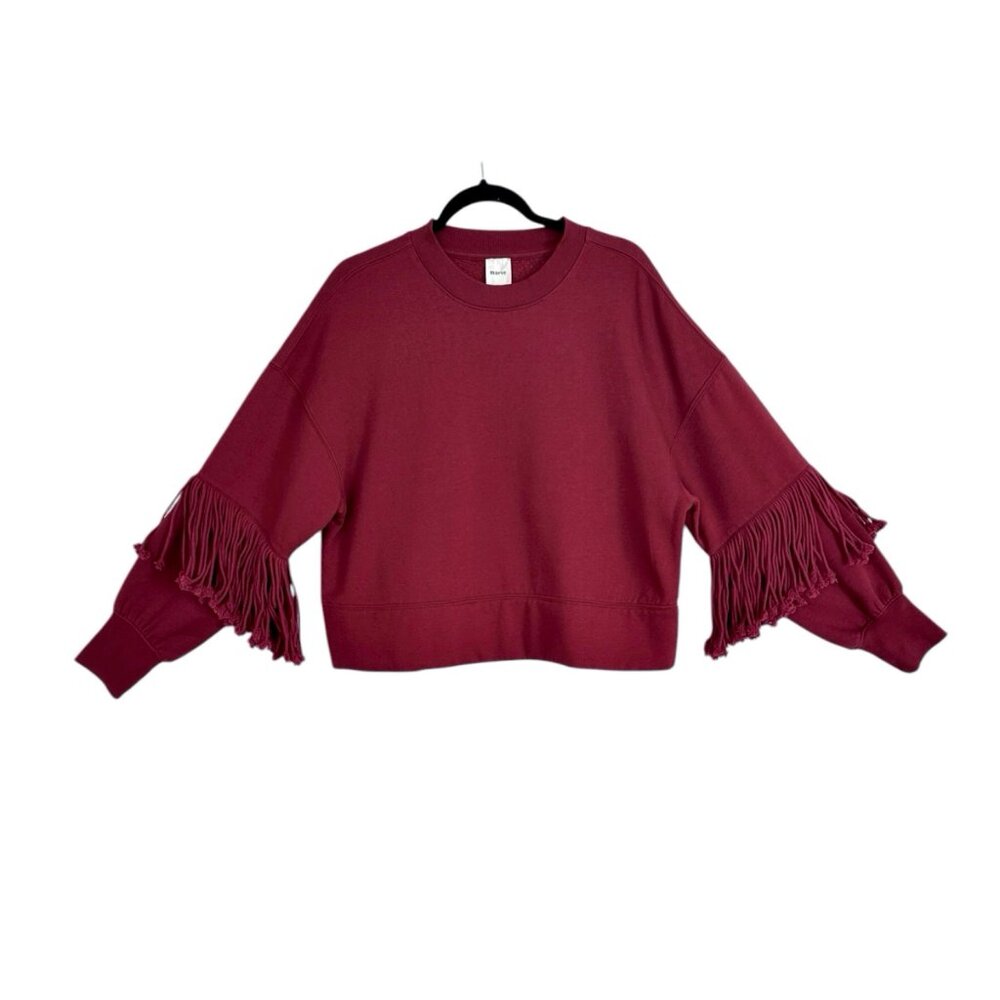 Anthropologie Maeve Fringe Sleeve Crew-Neck Sweatshirt - Picture 2 of 6